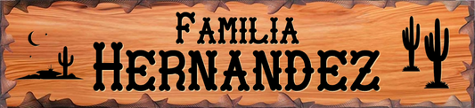 Desert Custom Cactus Wood Sign