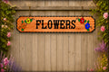 Small personalized floral garden wood sign, hand-carved custom design, style 1