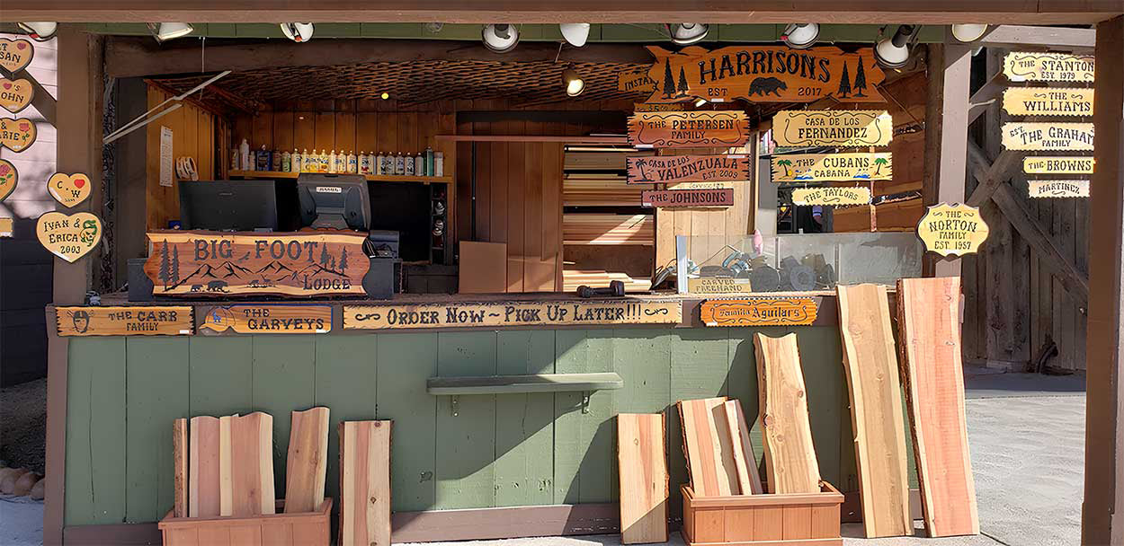 Sheriff behind the Calico Wood Signs counter